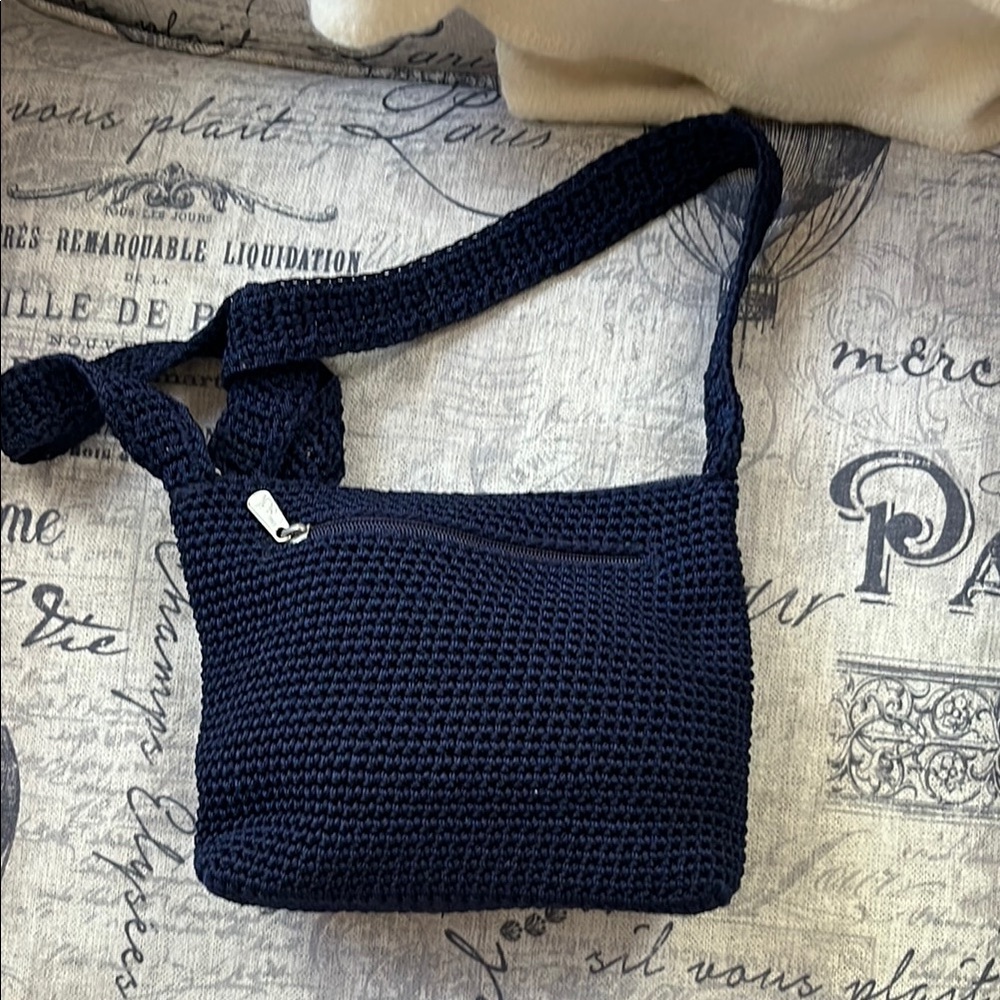 The sak Handmade Crocheted Crossbody Bag - Navy